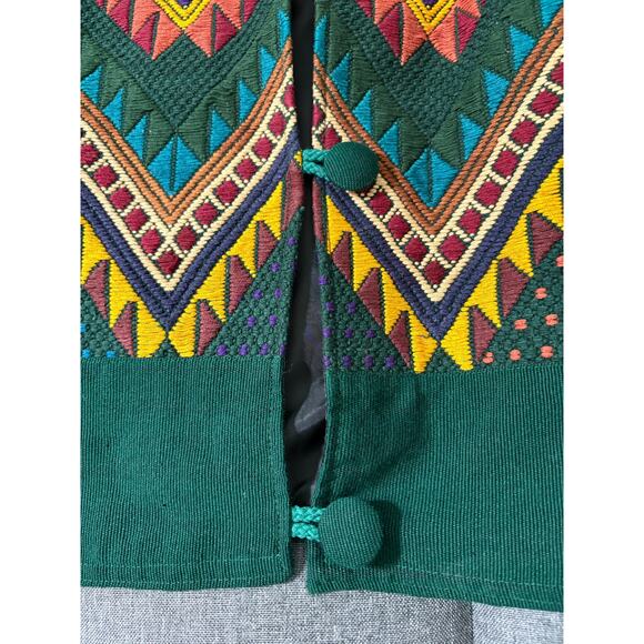 Artesanias De Colores Jacket Women Medium Aztec Tapestry Woven Western Bohemian - Picture 4 of 8